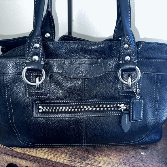 Coach Black Leather Bag - Picture 2 of 12